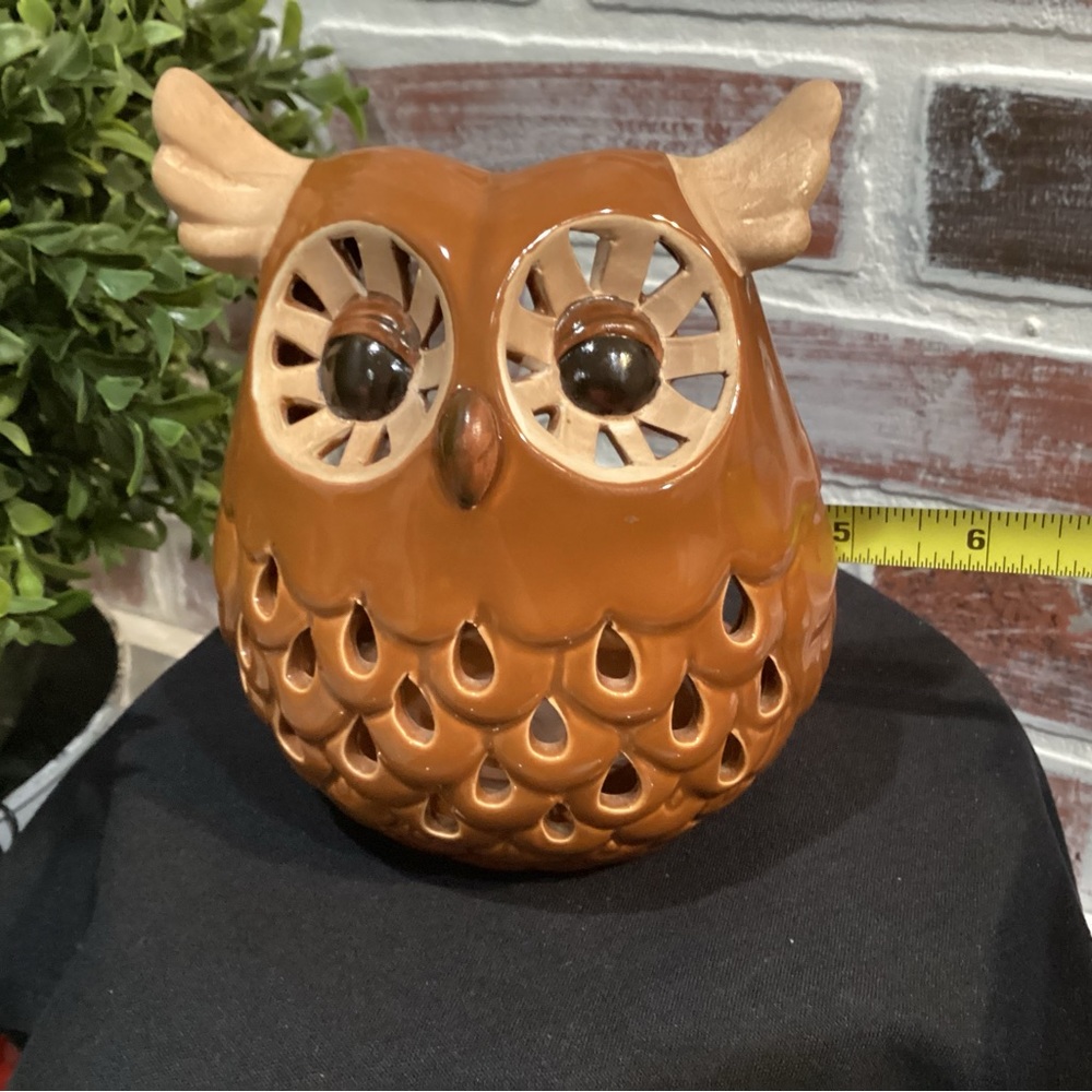 🟠 Ceramic Crafted Owl Candle Holder - Excellent Gently Used Condition - Picture 6 of 9